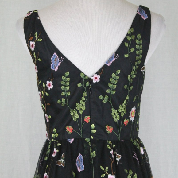 Adrianna Papell Embellished Black Tulle Gown - Picture 5 of 8